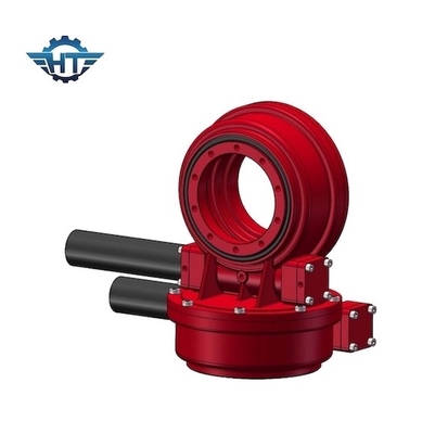 Worm Gear Dual Axis Slew Drive For Solar Tracker With Multi Tooth Contact And 24V Motor